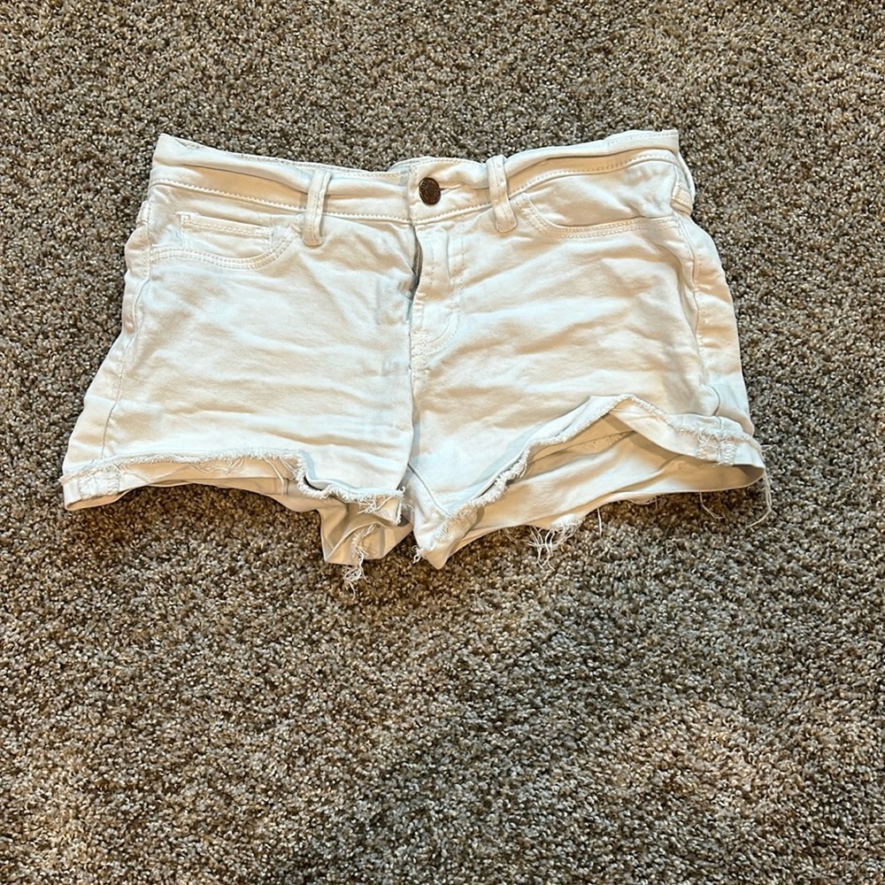 Abercrombie & Fitch white low rise jean shorts